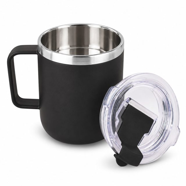 Black steel mug