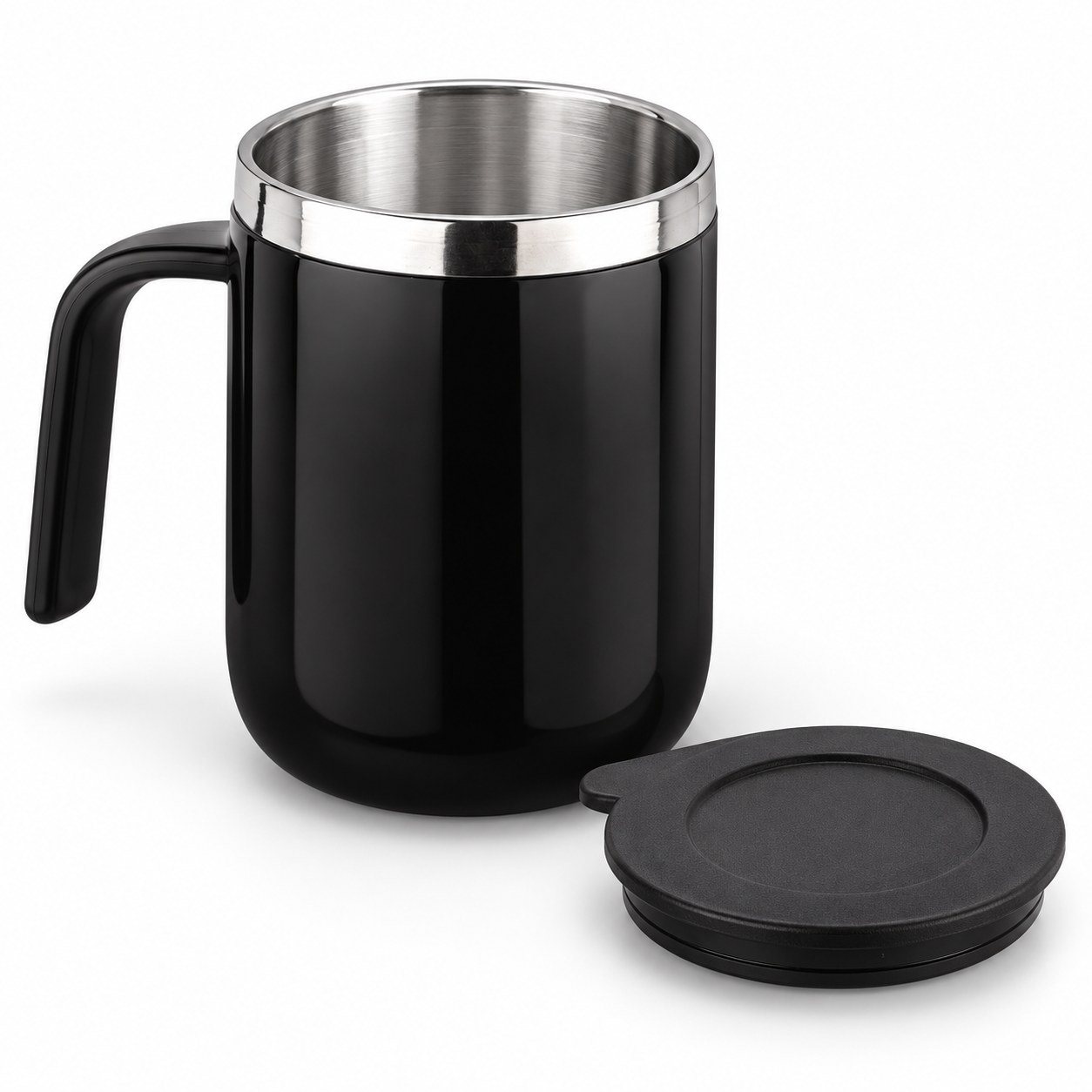 Black steel mug