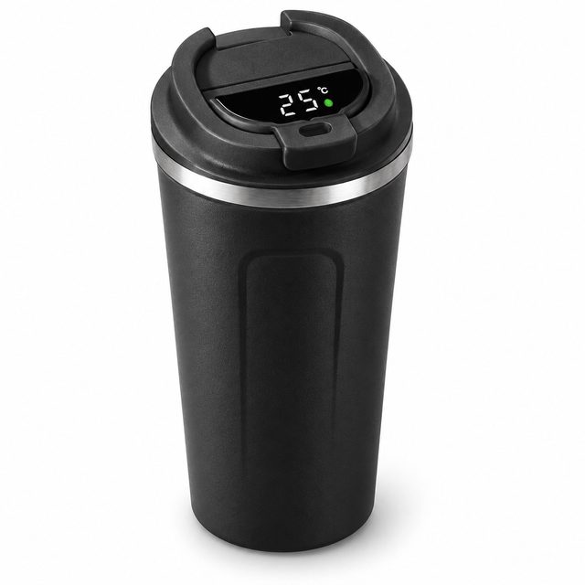 Black temperature display tumbler