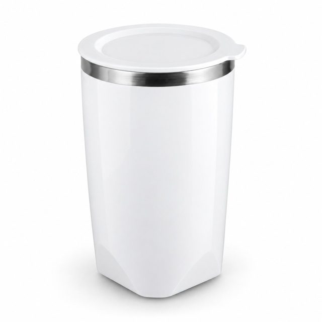 White steel mug
