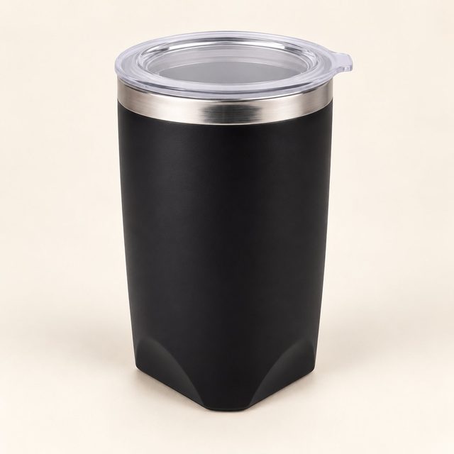 Black suction mug