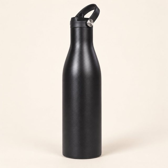 Straw-lid flask