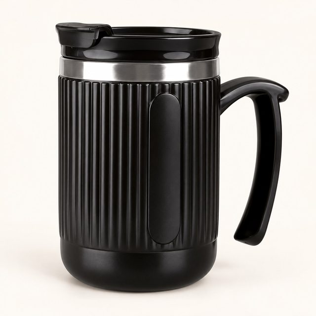 Black steel mug