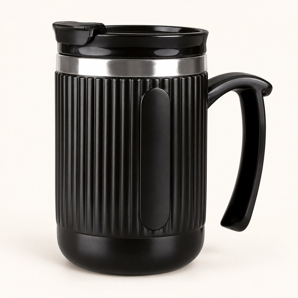 Black steel mug