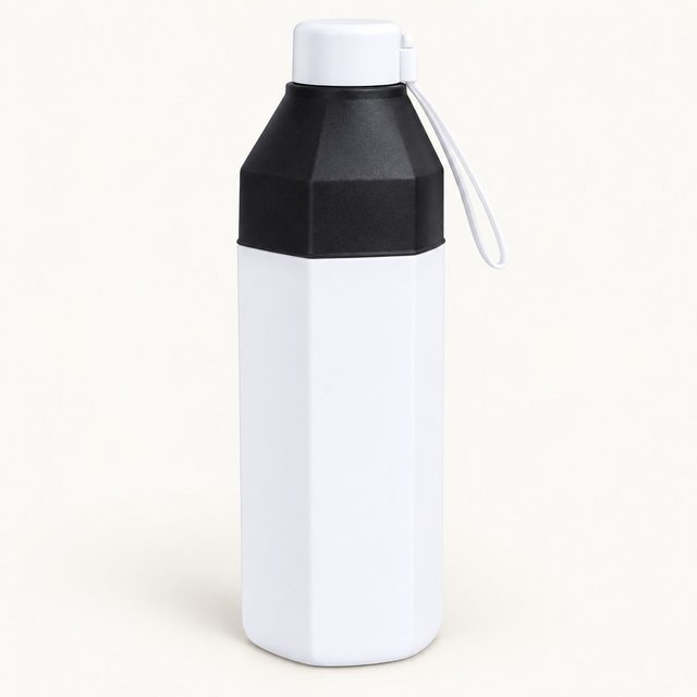 White & Black hexagon insulated bottle