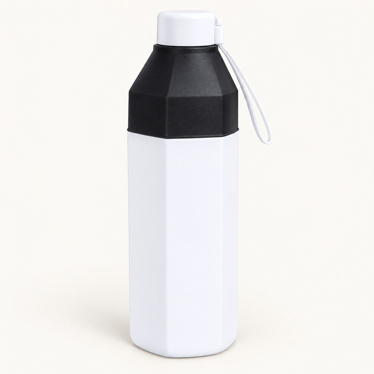 White & Black hexagon insulated bottle
