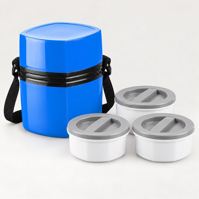Blue insulated lunch box