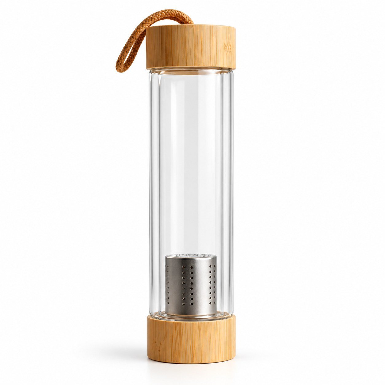 Bamboo-lid infuser bottle