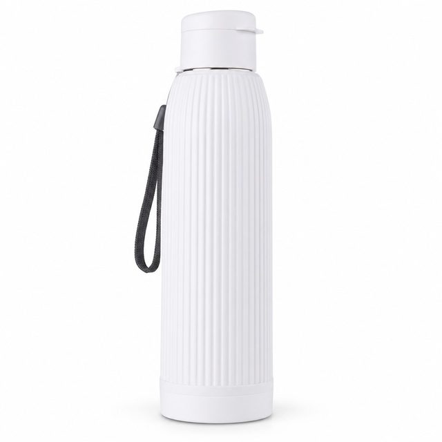 White ribbed insulated bottle