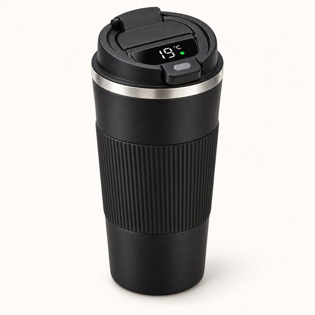 Black temperature display tumbler