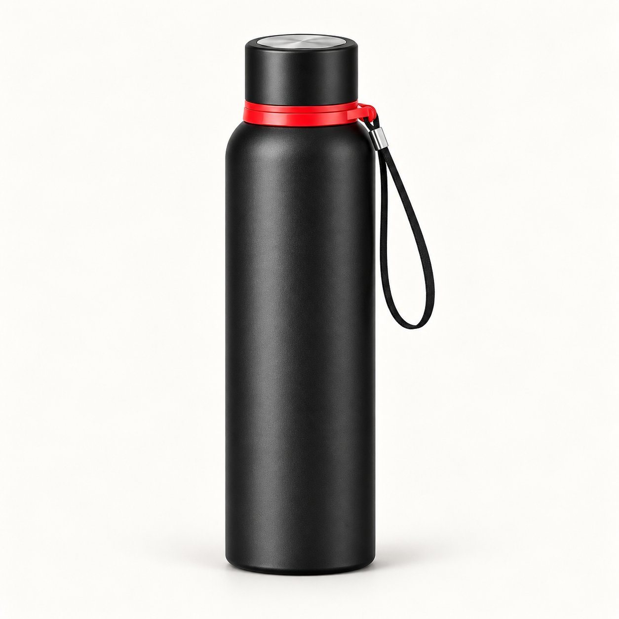 Black slim vacuum flask