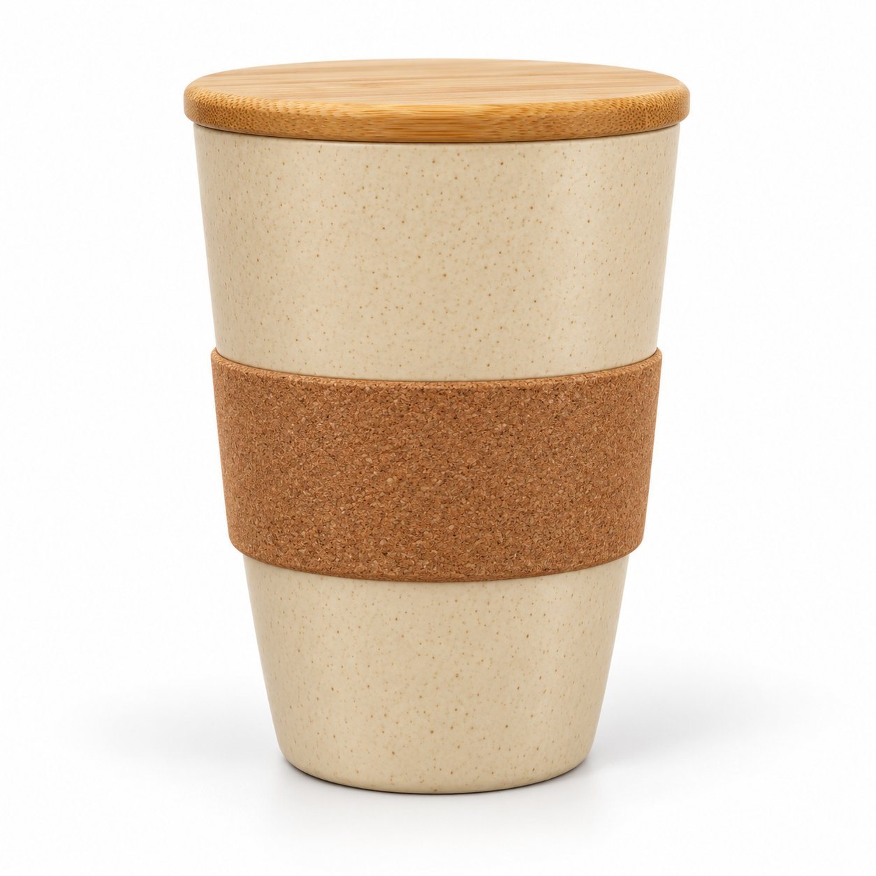 Click to zoom Wheat-straw mug with cork sleeve and bamboo lid