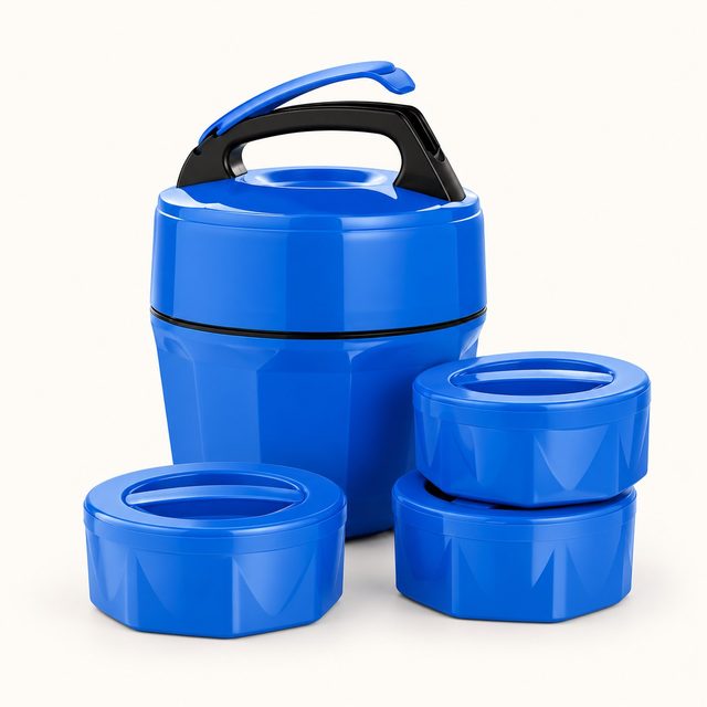Blue insulated lunch box