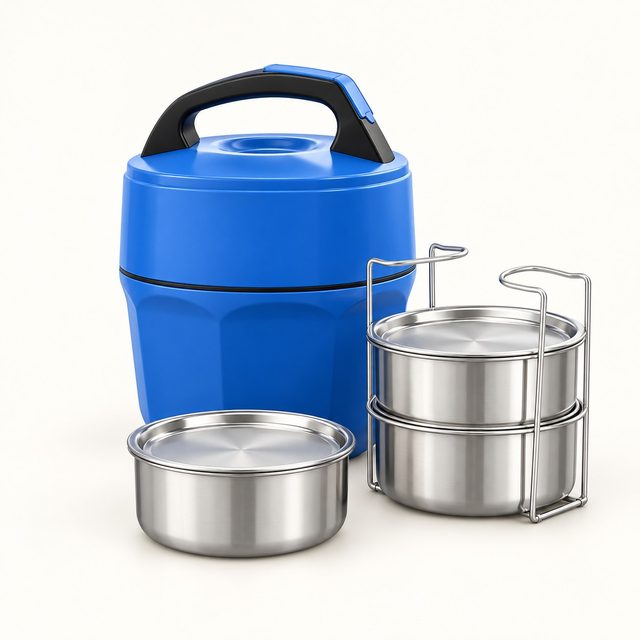 Blue insulated lunch box