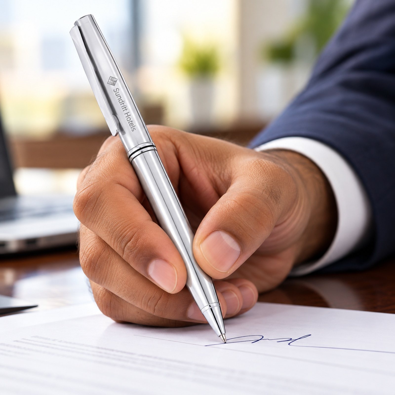 Click to zoom Silver Metal Ball Pen, customised with a company logo