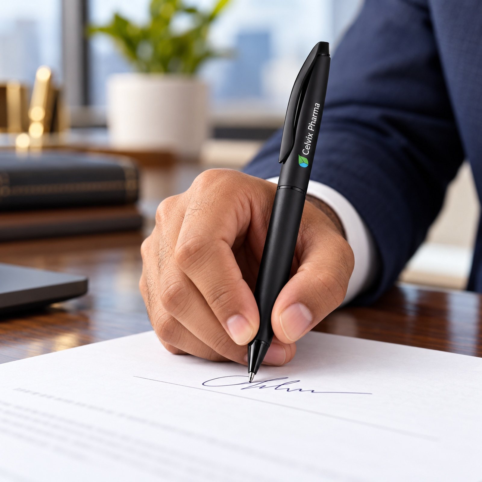 Click to zoom Sleek Matte Black Ball Pen, customised with a company logo