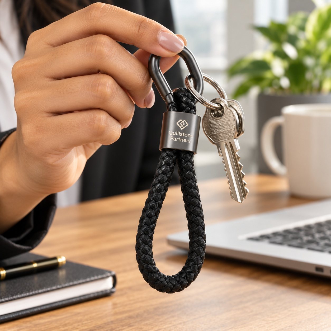 Click to zoom Braided Cord Keychain, customised with a company logo