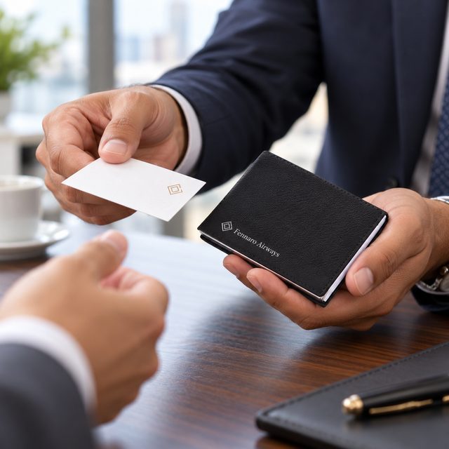 Black Textured Visiting Card Holder, customised with a company logo