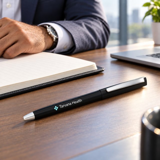 Soft-Touch Pen with Metal Clip (Black, White, Blue) in Black, customised with a company logo