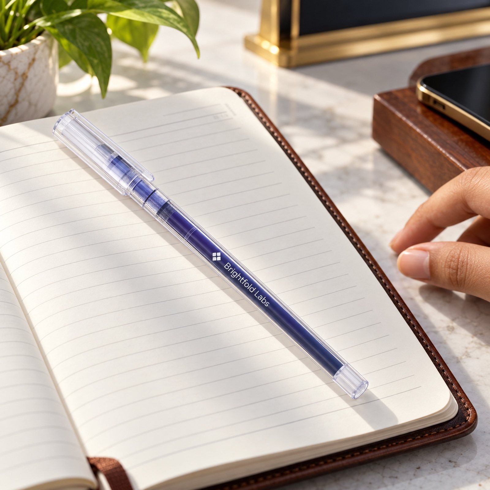 Click to zoom Transparent Capped Pen, customised with a company logo