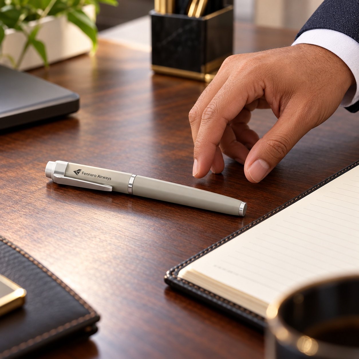 Click to zoom Silver-Grey Roller Pen, customised with a company logo