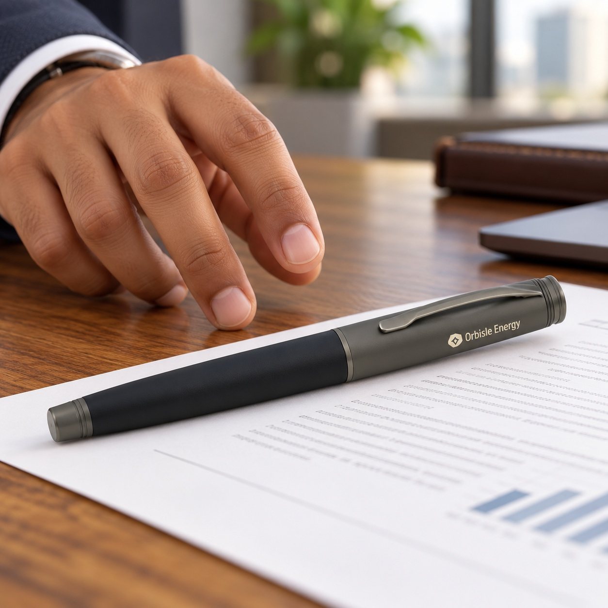 Two-Tone Black Roller Pen, customised with a company logo