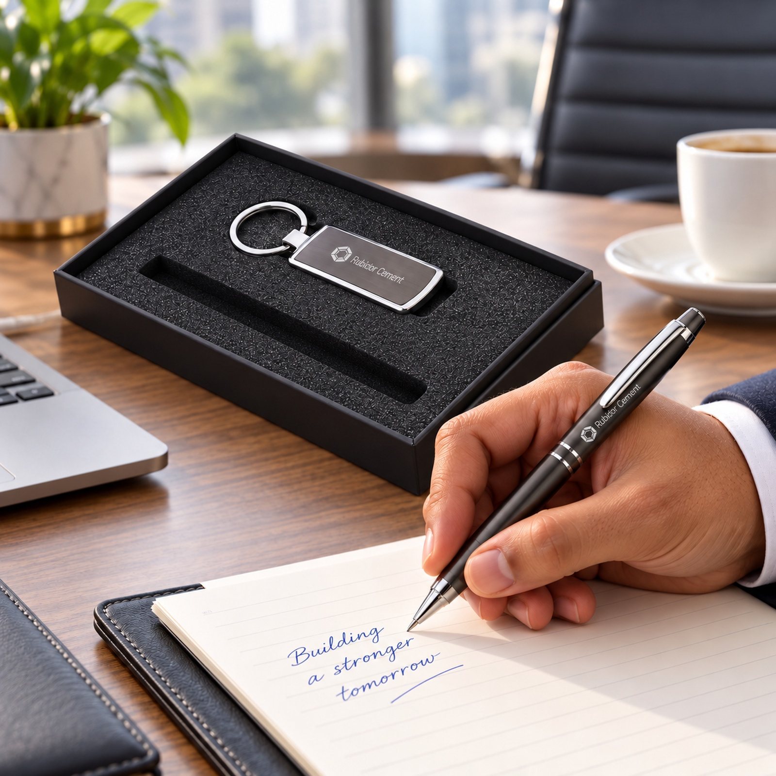 Click to zoom Black Metal Pen & Keychain Gift Set in Pen, customised with a company logo