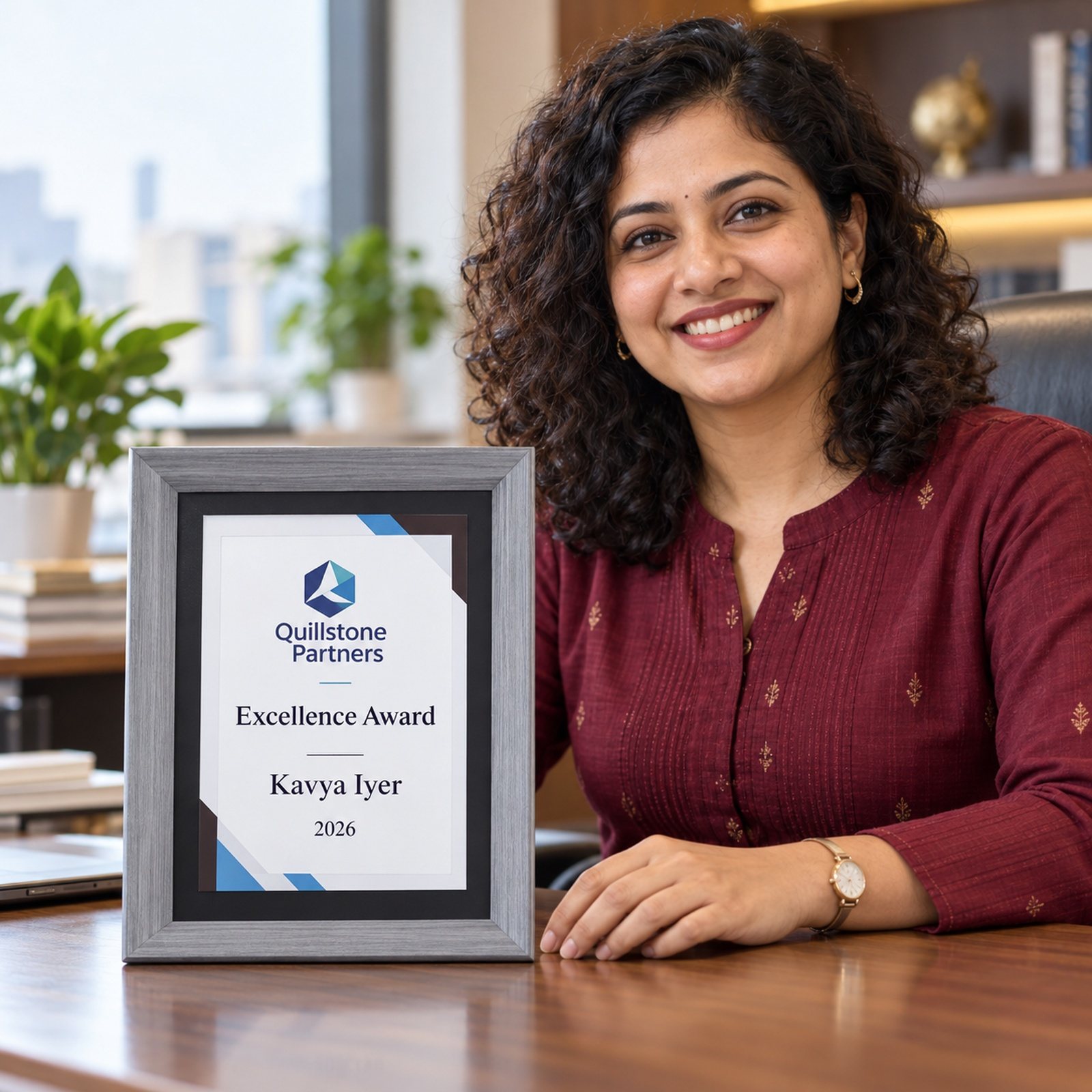 Click to zoom Silver Frame Plaque, customised with a company logo