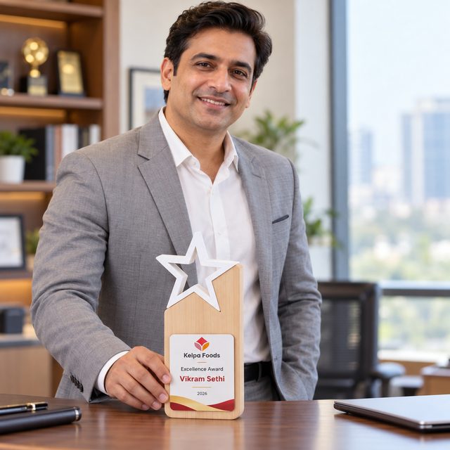 Wooden Award with Star Cut-Out, customised with a company logo