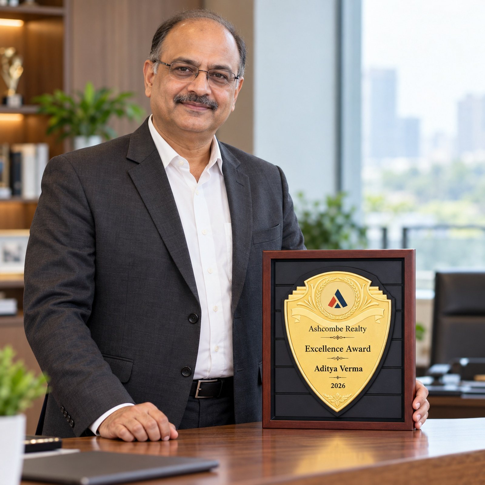 Click to zoom Gold Shield Plaque on Black Board, customised with a company logo