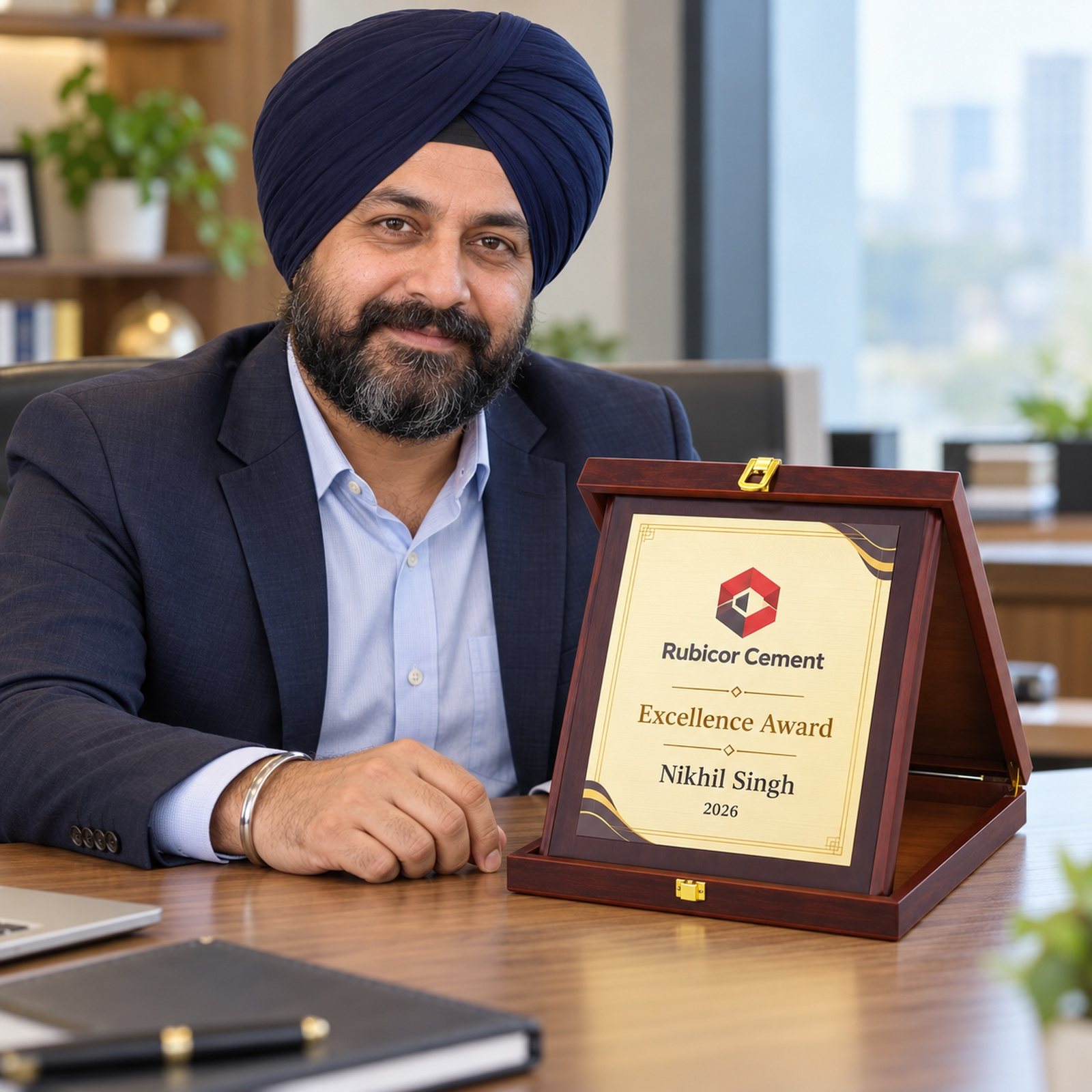 Click to zoom Wooden Plaque in Red Presentation Case, customised with a company logo