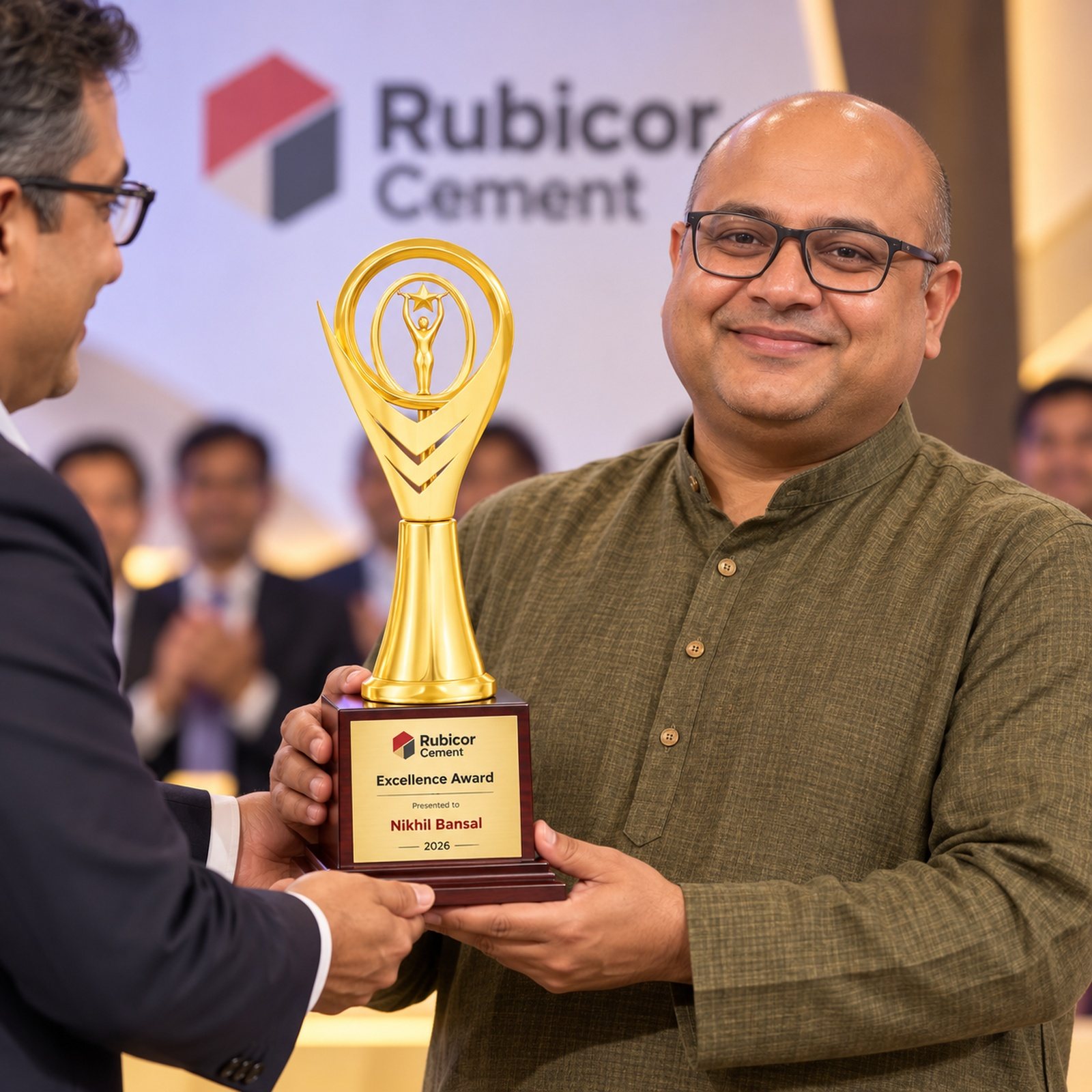 Click to zoom Gold Achiever Arch Trophy, customised with a company logo