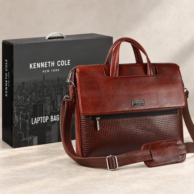 Kenneth Cole Genuine Leather Laptop Bag (brown) in Brown, sales team reward