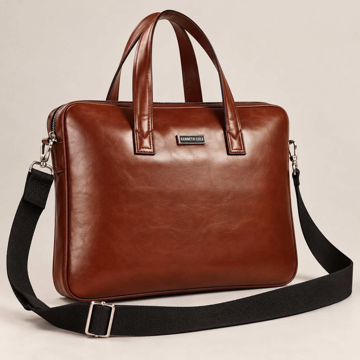 Click to zoom Kenneth Cole Laptop Bag in Tan Brown, bulk order with company logo