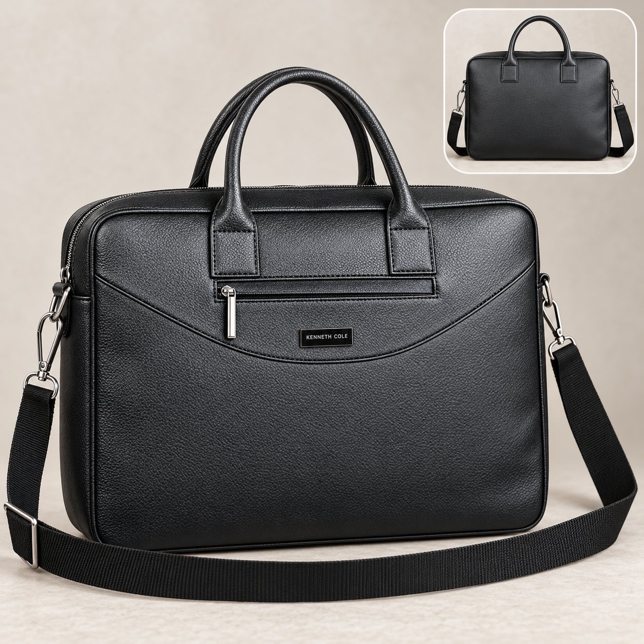 Click to zoom Kenneth Cole Elegance Laptop Bag in Black, festive gifting