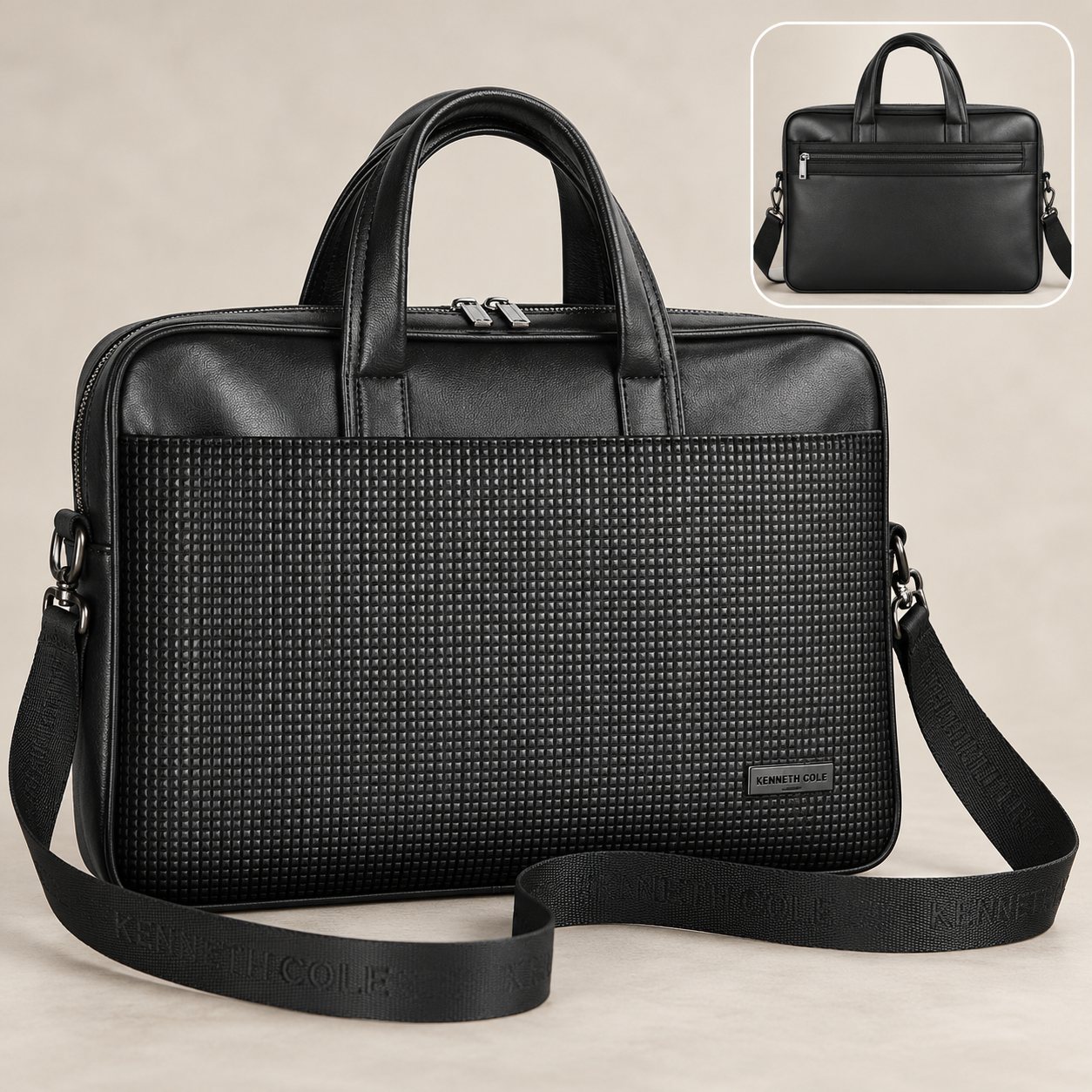Click to zoom Kenneth Cole Laptop Bag (textured) in Black, dealer meet gift