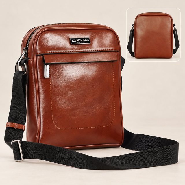 Kenneth Cole Leatherette Sling Bag in Tan Brown, corporate gifting