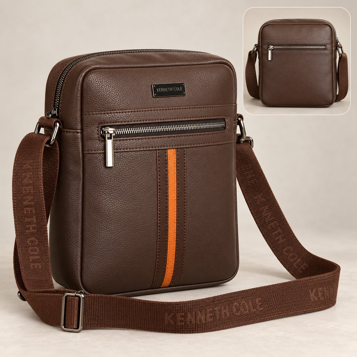 Click to zoom Kenneth Cole Zenya Sling Bag in Brown, client gift