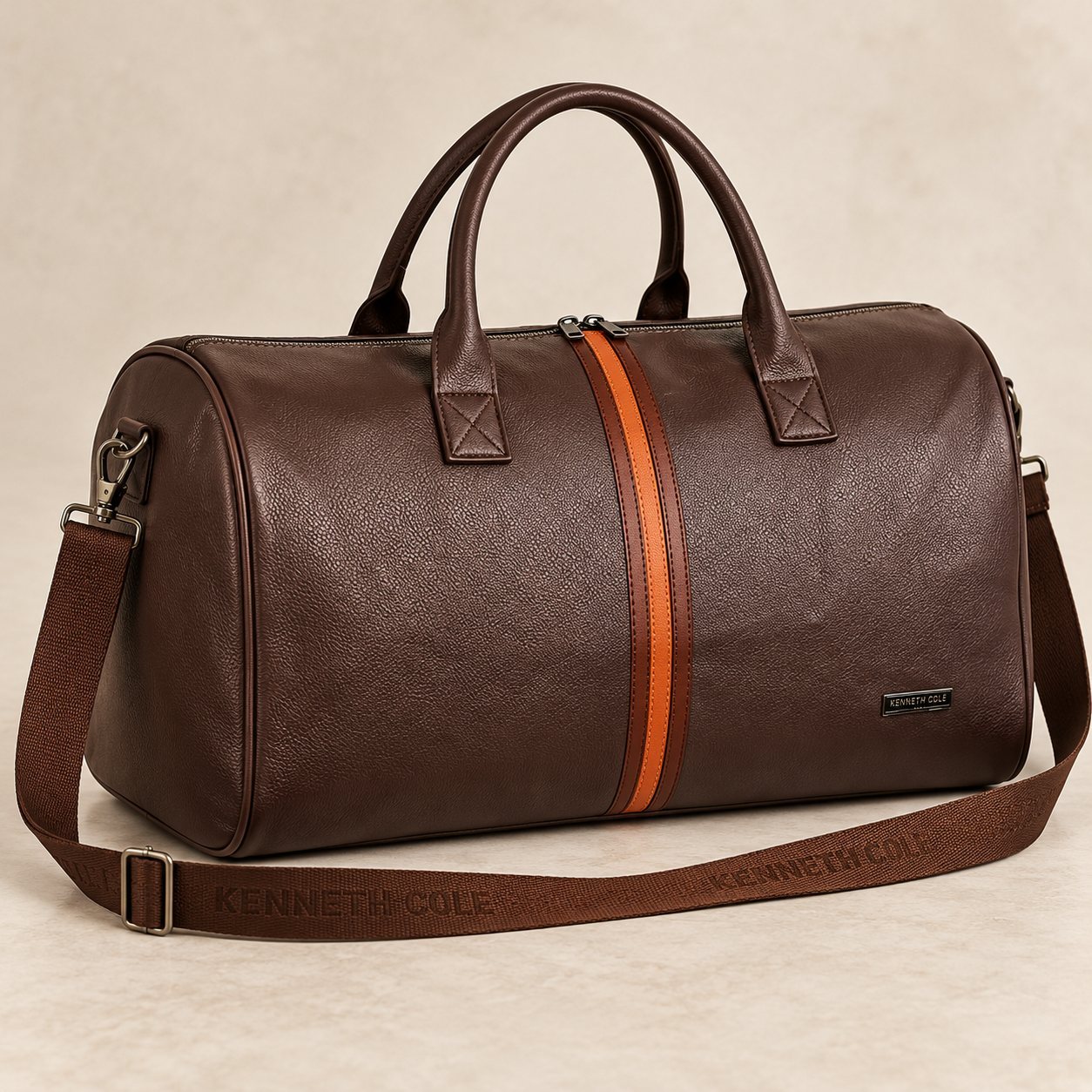 Click to zoom Kenneth Cole Flexen Duffel Bag in Brown, festive gifting