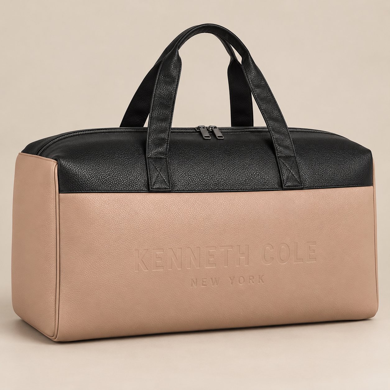Click to zoom Kenneth Cole Transit Pro Duffle Bag in Beige/Black, annual day gift