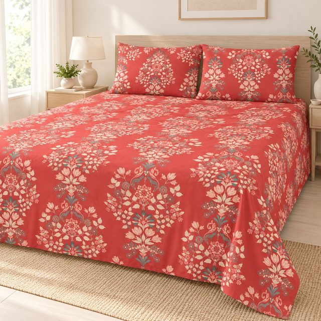 myTrident Simply Modern Micro Double Bedsheet Set in Alizeh, annual day gift