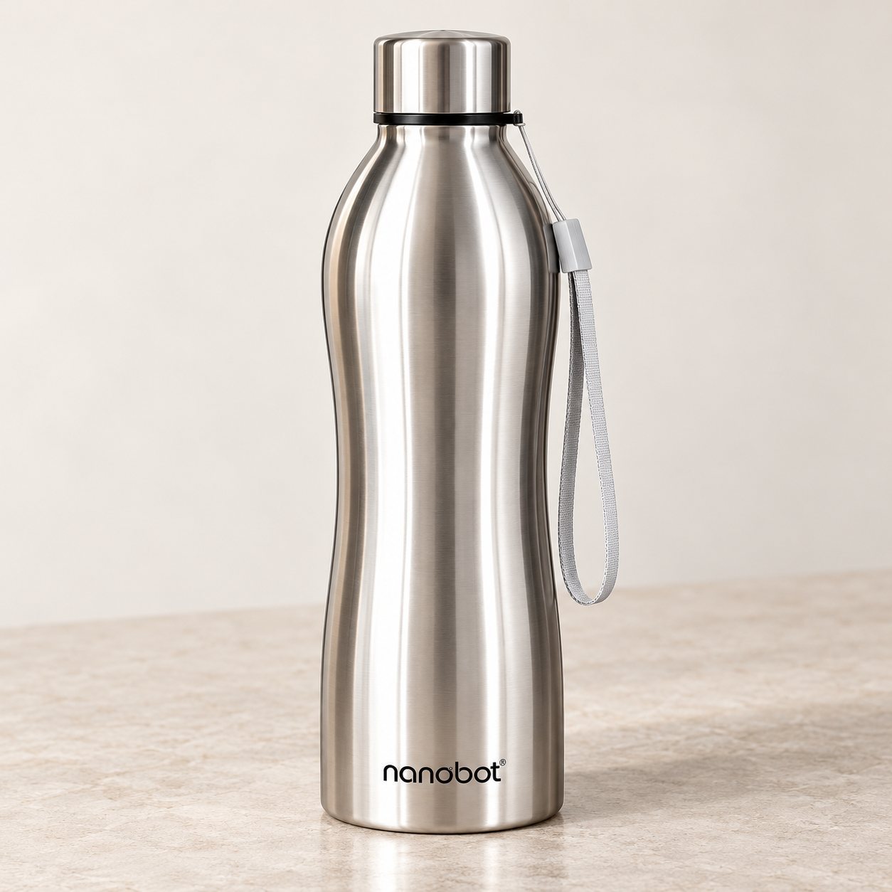 Click to zoom Nanobot Whizz Plain Water Bottle 1000ml in Steel, dealer meet gift