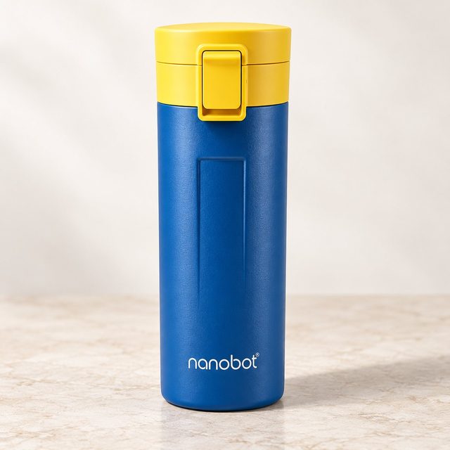 Nanobot Brewmate Insulated Mug 300ml in Blue/Yellow, festive gifting