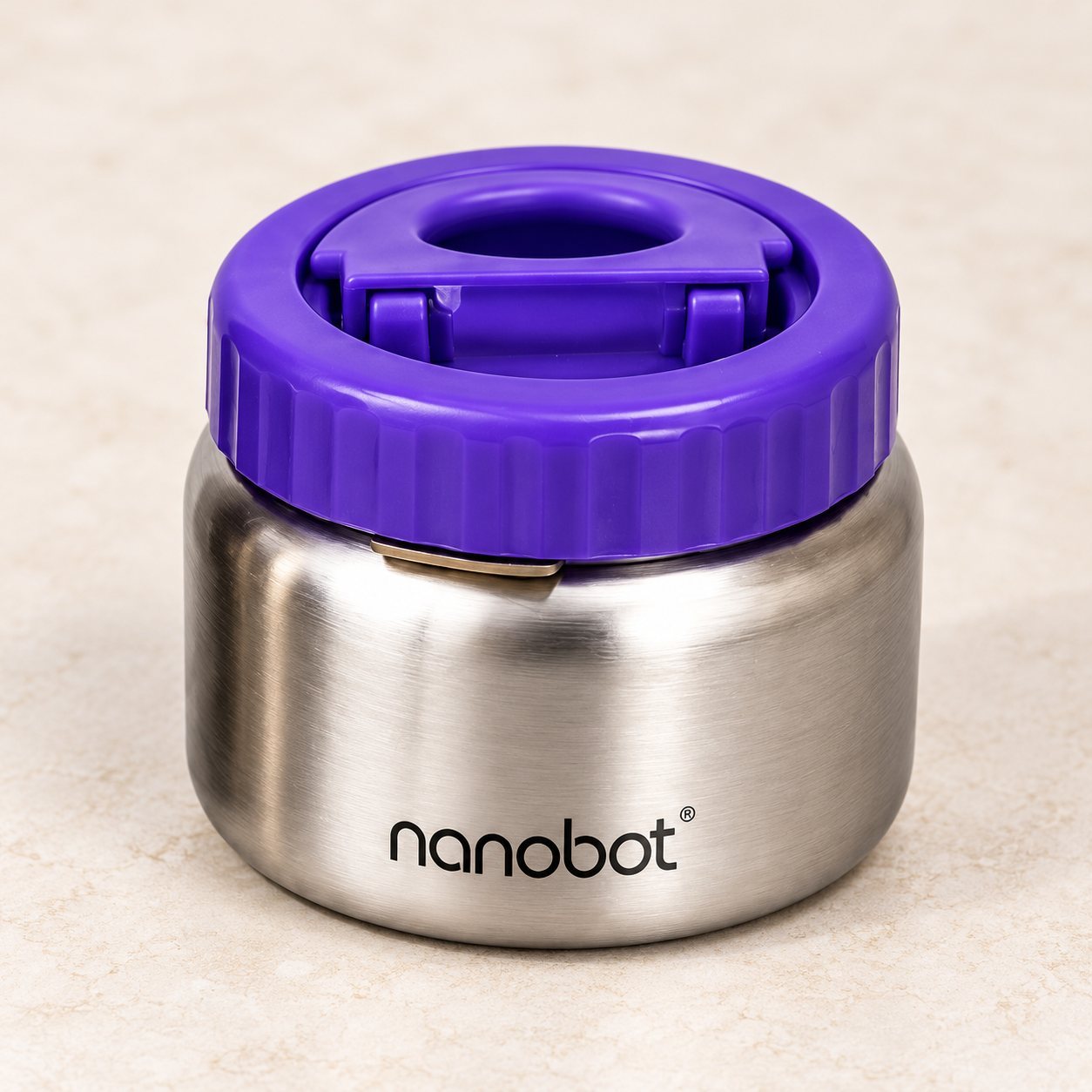 Click to zoom Nanobot Lunch Thermas Solo in Steel/Purple, bulk order with company logo