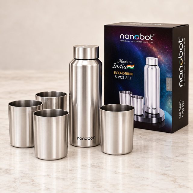 Nanobot Eco-Drink 5 Pcs Set in Steel, event giveaway