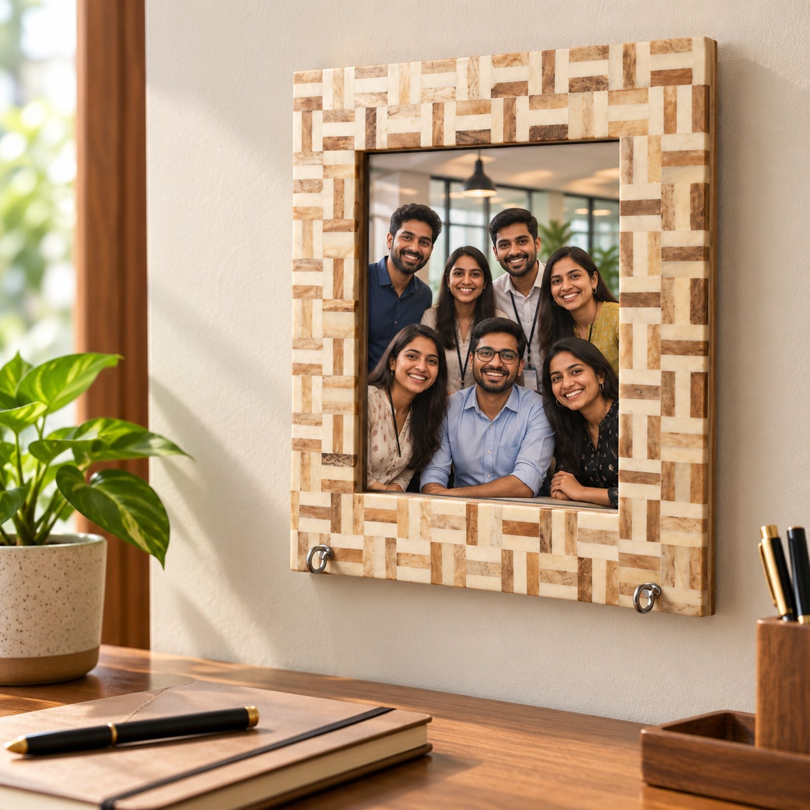 Click to zoom Camel Bone Resin MDF Photo Frame, Light, shown in use