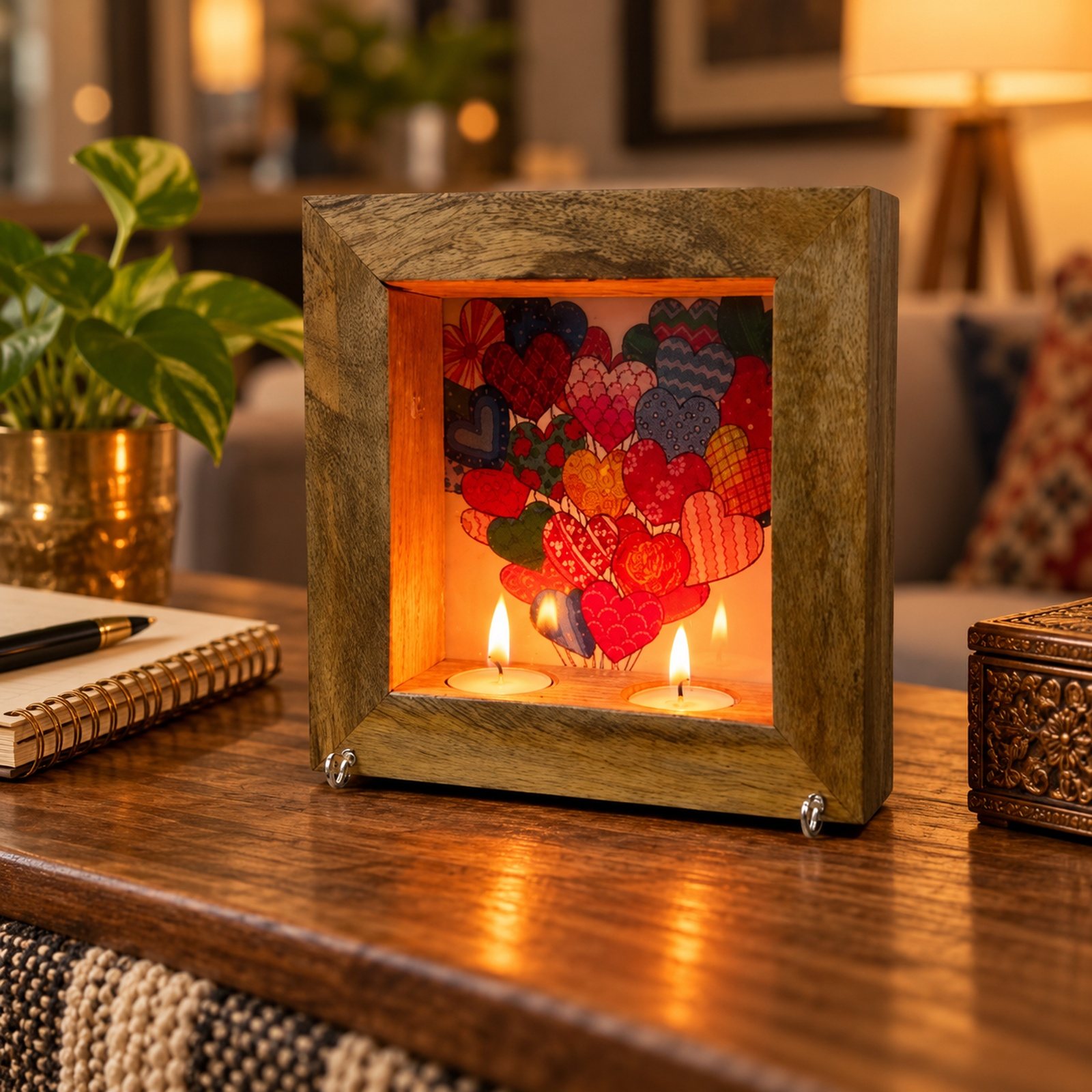 Click to zoom Mango Wood Photo Frame, Rustic, shown in use