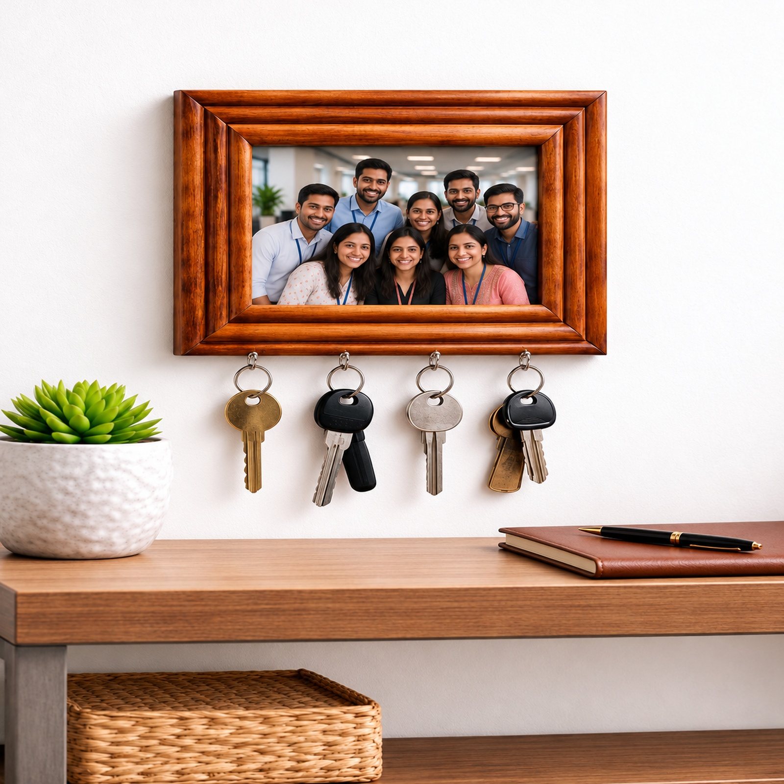 Click to zoom Wood Photo Frame, Square, shown in use