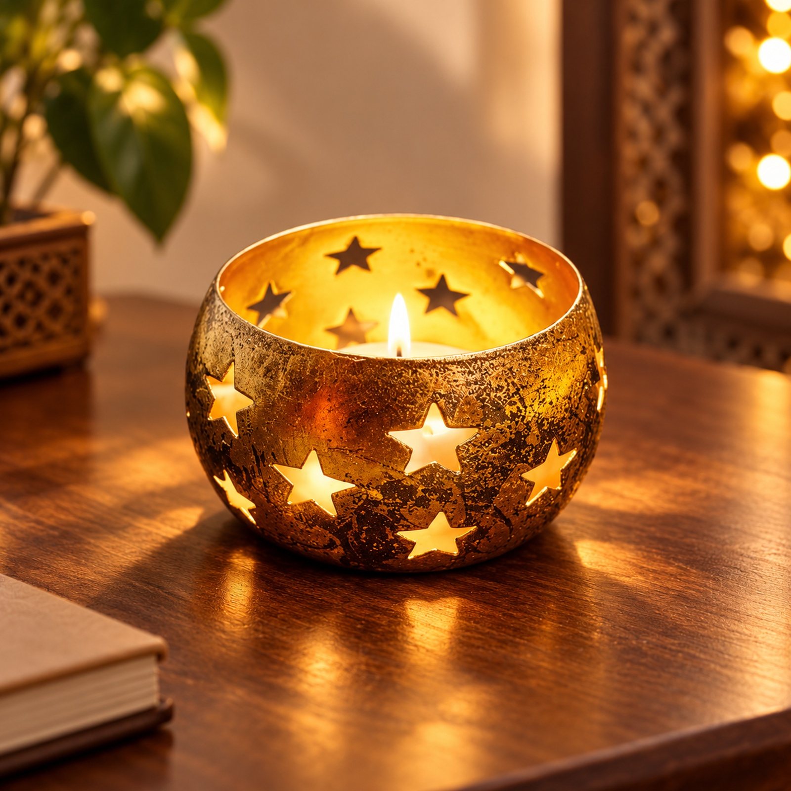 Click to zoom Metal Candle Stand, Rounded, shown in use