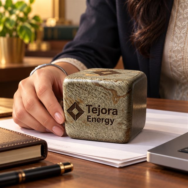 Wooden Paperweight, Rounded, shown in use